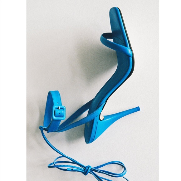 Zara heeled leather tie sandals - Picture 7 of 15